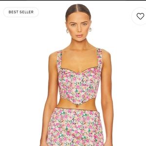 NEW For Love and Lemons Corset Floral Crop Top